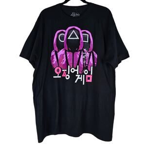 NWT Netflix Squid Games Shirt Men's XL Black Graphic Tshirt Short Sleeves